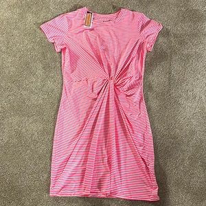 Vineyard Vines, pink stripe in dress, short sleeve, size medium